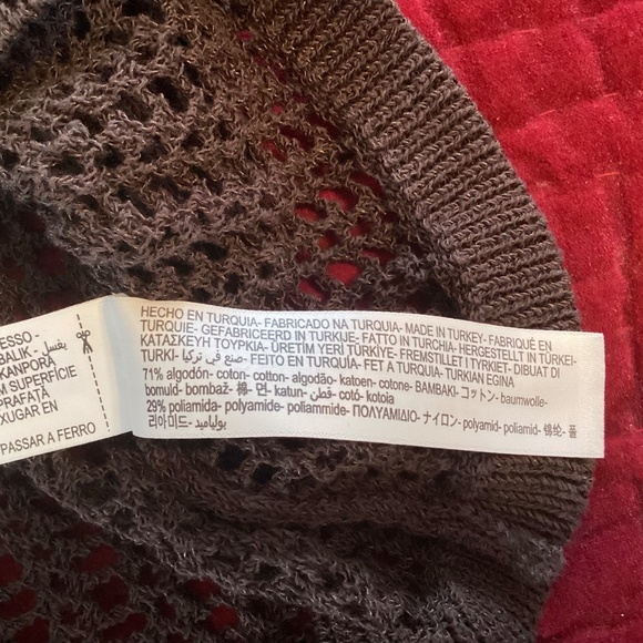 NWT Massimo Dutti Crochet-Style Polo Brown Size Medium - Picture 7 of 12